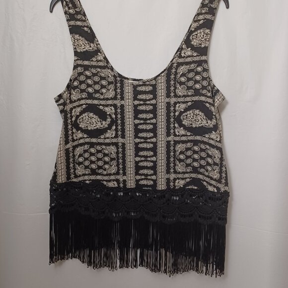 FOREVER 21 SLEEVELESS BOHO HIPPIE FRINGE TOP - Picture 10 of 10